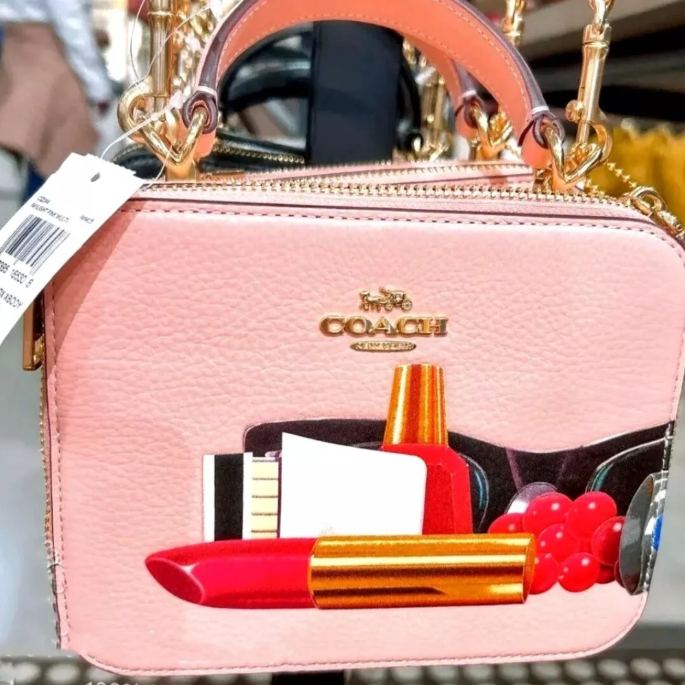 Nwt Limited Edition Coach X Tom Wesselmann Box Crossbody Pink - Picture 7 of 10